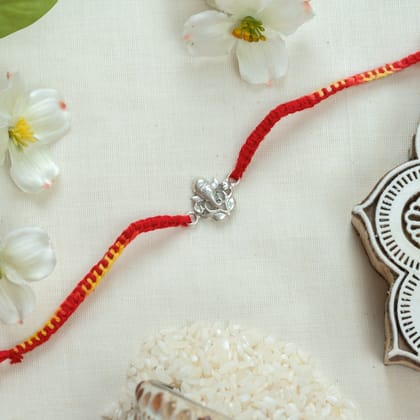 Ganesha Silver Rakhi CHR081