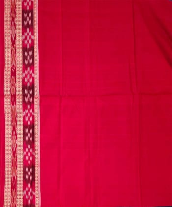 Teal red colour handwoven cotton saree Teal red colour handwoven cotton saree