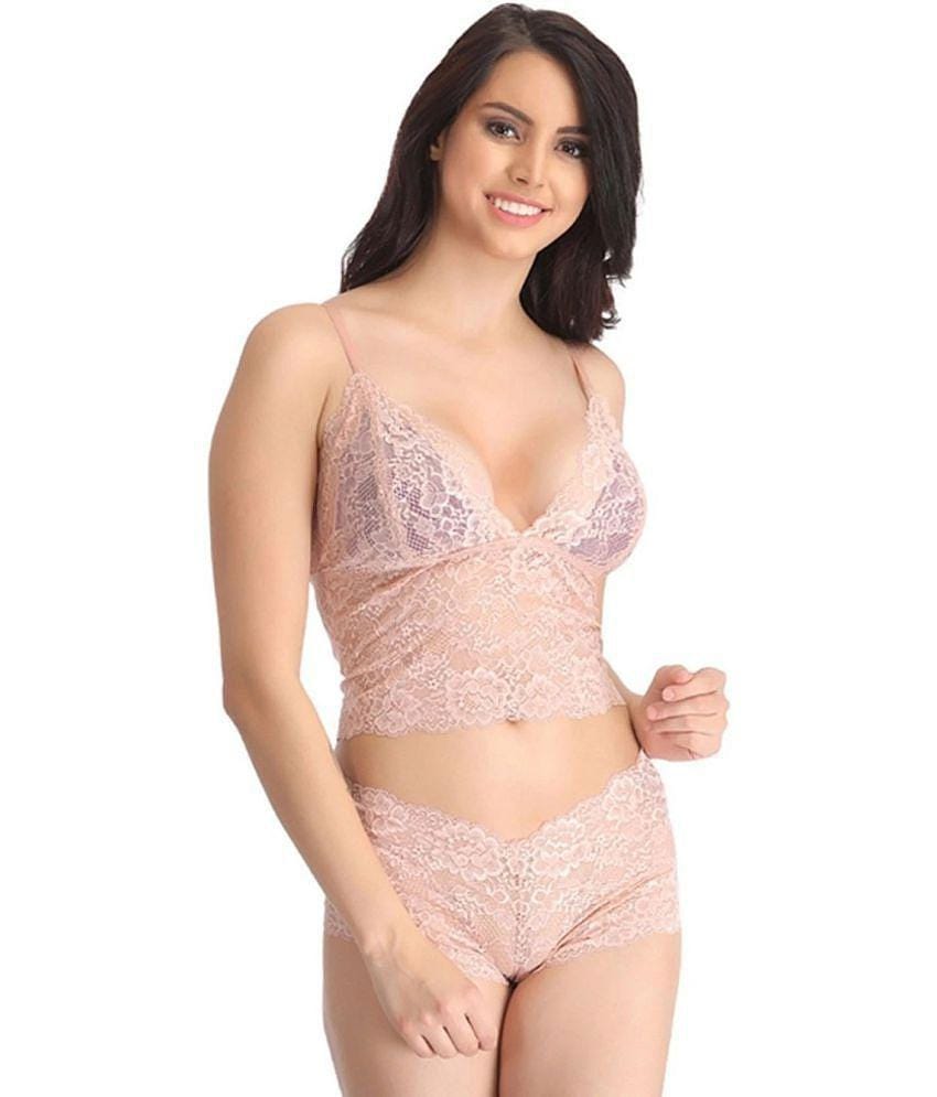 Piquant Lace Bra and Panty Set - Single - S