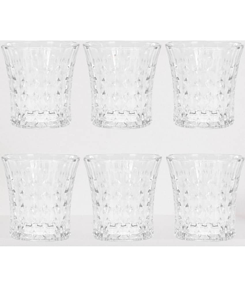 AFAST Party Glass/Beer Mug Glass Plain Whiskey Glasses 350 ml ( Pack of 6 ) Transparent