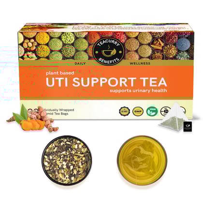 TEACURRY UTI Tea (1 Month Pack, 30 Tea Bags) - Helps with Urinary Tract Infections, Immunity, Infection