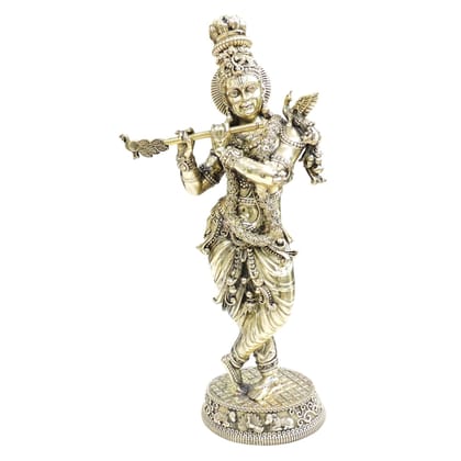 Brass Krishna Murti for Living Room & Mandir, Height : 15 Inch (BSMAS1806 K)