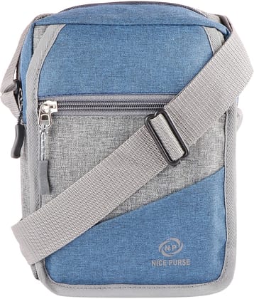 Nice Purse Grey Colorblocked Messenger Bag