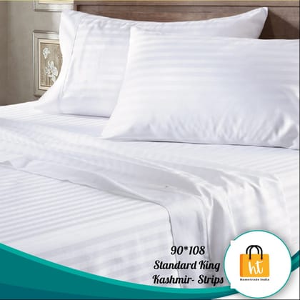 3001-Hometrade India-Standard King Size (90*108 Inches)-Pure Cotton Jaipuri Double Bedsheet With Matching Pillow Cover