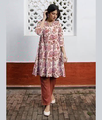 Janasya Women's Cotton Tunic ( Off White )