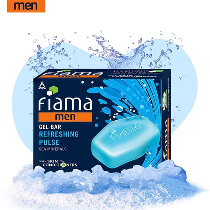 Fiama Gel Bathing Bar - Men, Refreshing Pulse, 125 g