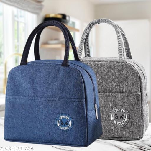 CROSSLINE Lunch Bag for Women &amp; Men Adult Insulated Lunch Boxs, Small Leakproof Cooler Food Lunch Containers Reusables High Capacity Lunch Tote Bags for Work, Travel, Outdoor (Blue &amp; Grey)