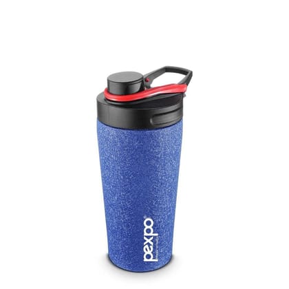 PEXPO Stainless Steel Gym Protein Shaker Bottle, 800 ml, Black, Kayo | Eco-Friendly & Leak-Proof