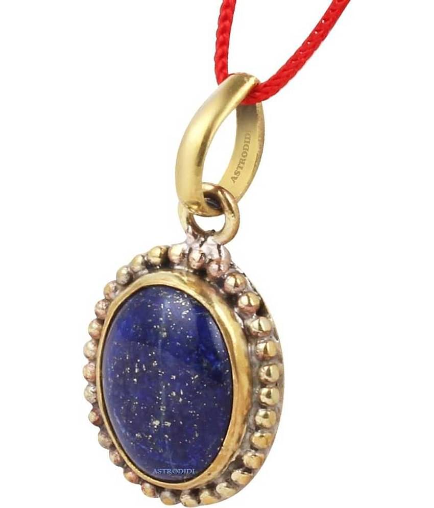 Astrodidi Lapis Lazuli Gemstone Pendant In Panchdhatu With Lab Report For Men And Women