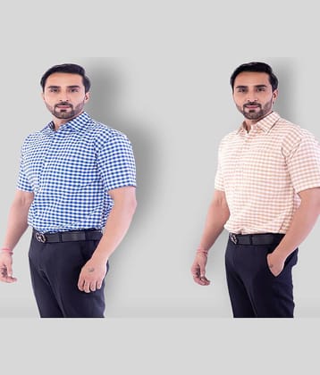 DESHBANDHU DBK Multicolor Cotton Regular Fit Half Sleeves Men's Casual Shirt ( Pack of 2 )