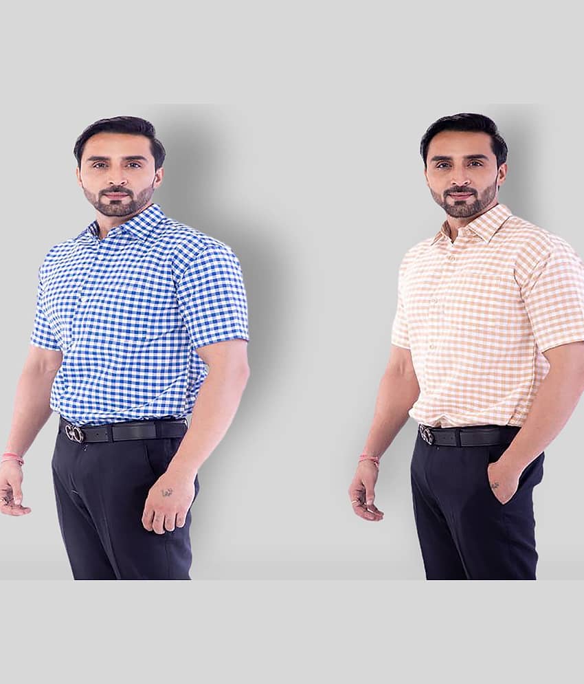 DESHBANDHU DBK Multicolor Cotton Regular Fit Half Sleeves Men's Casual Shirt ( Pack of 2 )