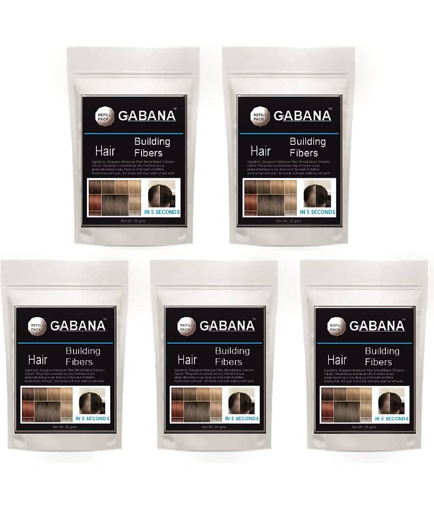 GABANA Hair Building Fiber for Men & Women 25 gm Pack of 5