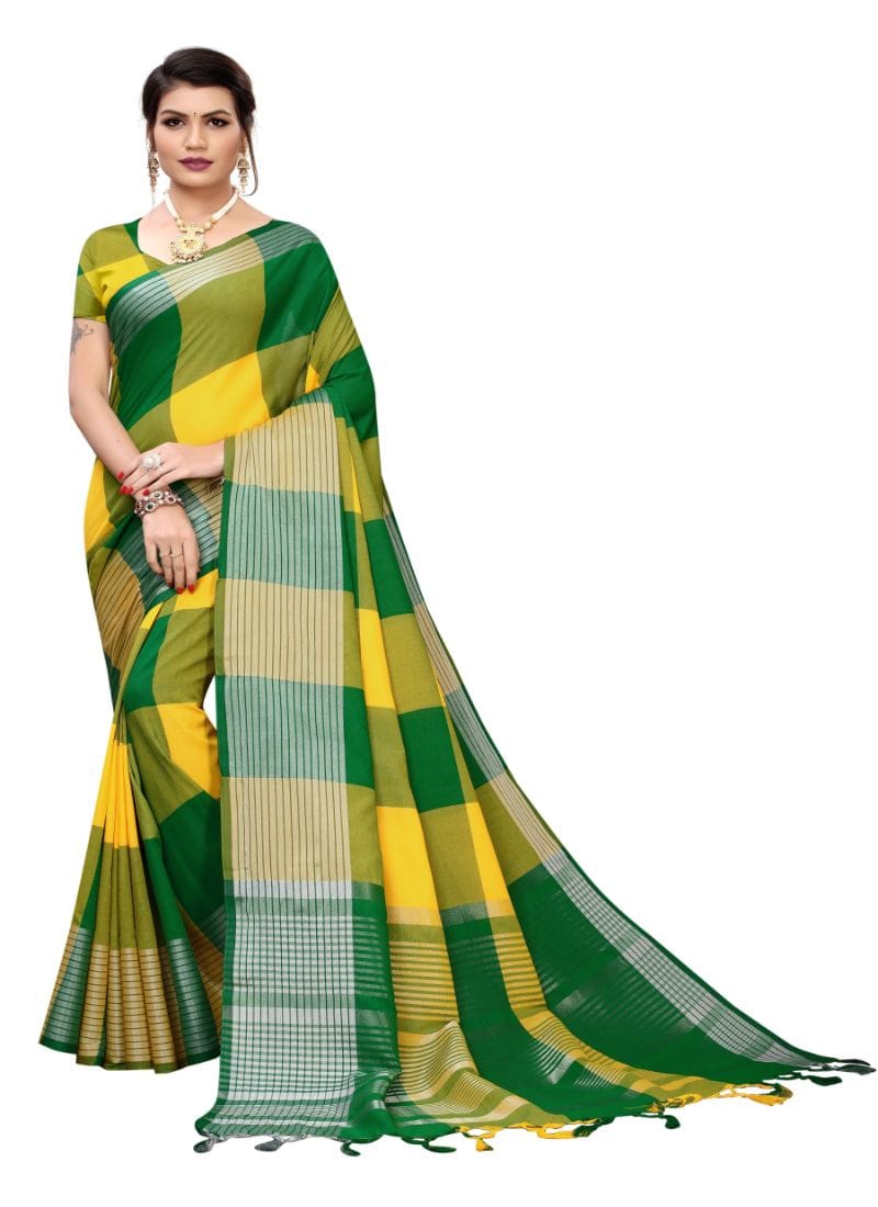 Generic Women's Cotton Saree (Multi Color, 5 - 6 Mtrs)