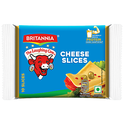 Britannia Processed Cheese Slice - Goodness of Cow's Milk, 100 g (5 Slices x 20 g Each)