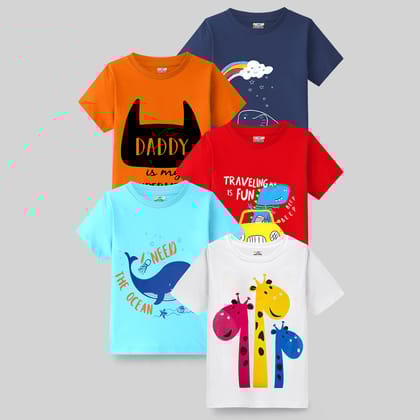 KUCHIPOO Boys Half Sleeves T-Shirts-12-18 Months