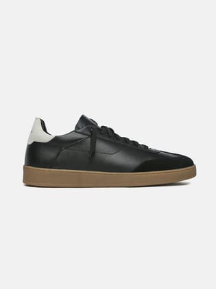 HAZE - Black Leather & Suede Classic Sneakers-6