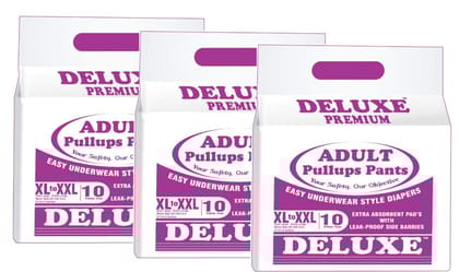 Deluxe Adult Diapers Pullups Pants, XL-XXL, 41-60inch (30 Pieces)