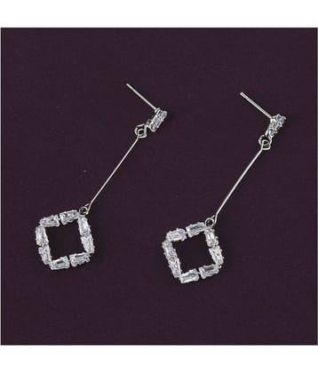 SILVER SHINE Silver Plated Charm Diamond Dangle  Earring For Women Girl