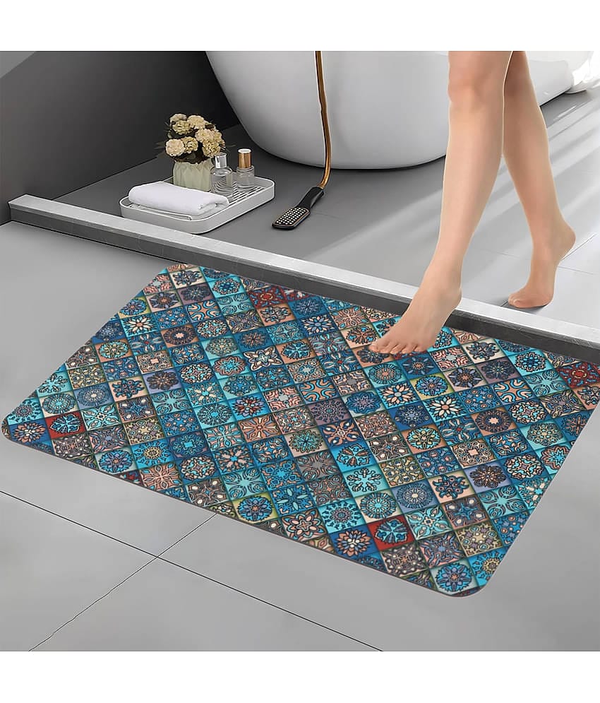 BELLA TRUE Anti-skid Rubber Bath Mat Other Sizes cm ( Pack of 1 ) - Teal