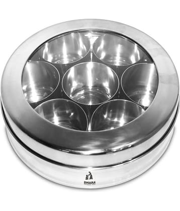 Dhara Stainless Steel Steel Silver Spice Container ( Set of 1 )