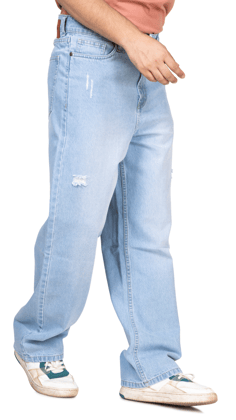 CLASSIC ICE BLUE BAGGY FIT JEANS-36
