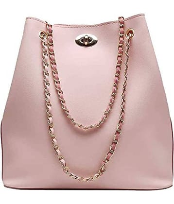 Fargo Baby Pink Faux Leather Shoulder Bag