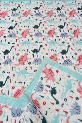 Dino World Baby Reversible Cotton Quilt