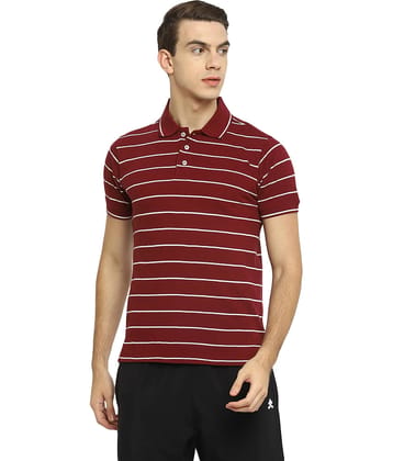 OFF LIMITS Maroon Cotton Blend Polo T-Shirt