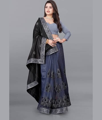 Apnisha Silk Blend Embroidered Saree With Unstitched Blouse Piece ( Pink )