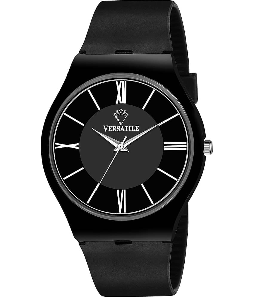 Versatile - Black Leather Analog Men's Watch
