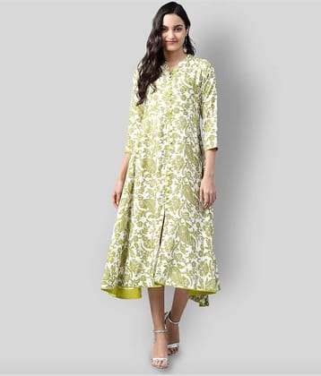 HIGHLIGHT FASHION EXPORT Women Viscose Printed Ethnic Dress ( Multicolor )