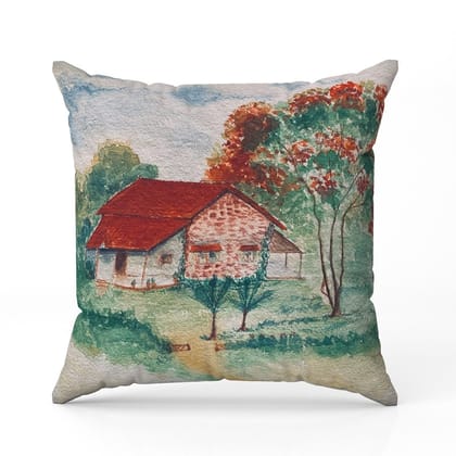 Watercolour landscape5-Canvas Cushion / 16x16 / without
