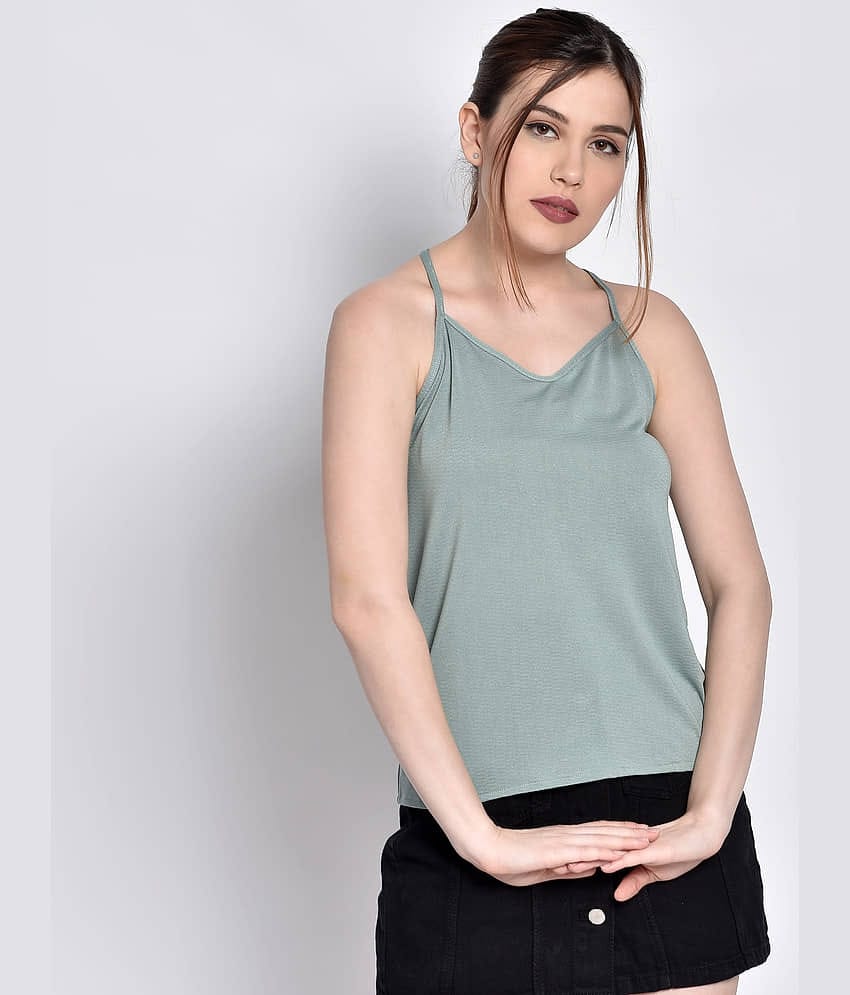 Chimpaaanzee Women's Polyester Camisole Top ( Green )