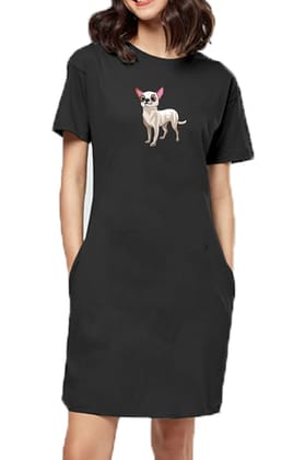 T-shirt Dress With Pockets - Chatty Chihuahua (6 Colours) (Slim Fit)