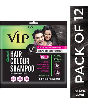 VIP Hair Colour Shampoo Unscented Permanent Hair Color 240 mL Black