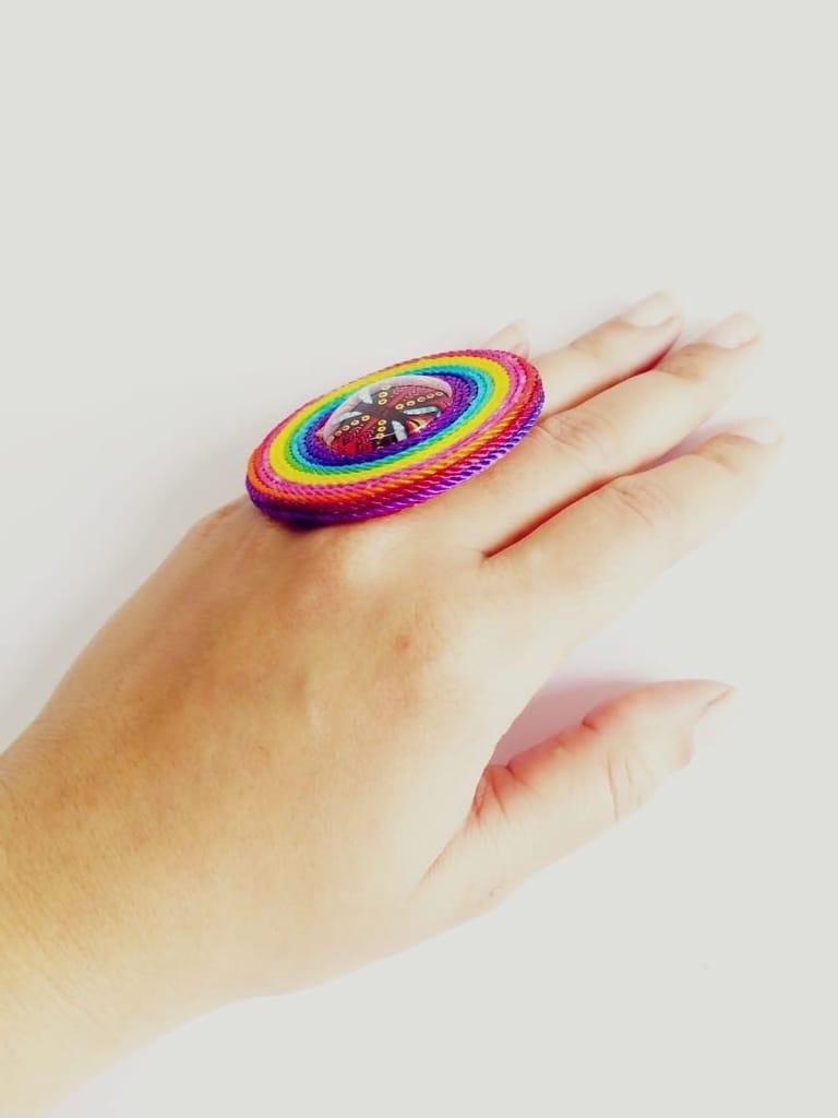 COLORS IN THE AIR - CIRCLE GLASS RING