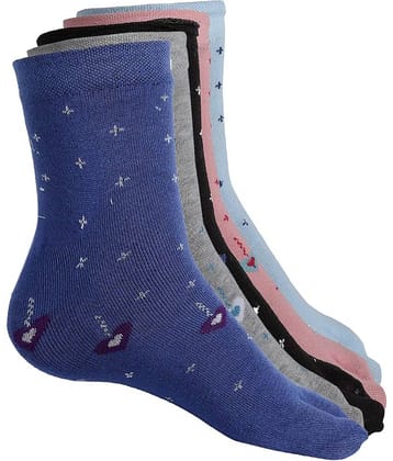 Texlon - Multicolor Cotton Women's Ankle Length Socks ( Pack of 5 )