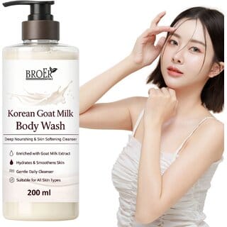Broer Korean Goat Milk Body Wash for Nourishing Soft Bright Glowing Skin (200 ml)