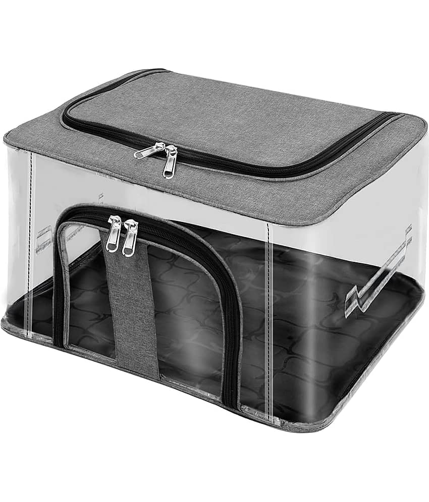 SKYVILLA Grey Canvas Storage Bag & Trunk Pack of 1
