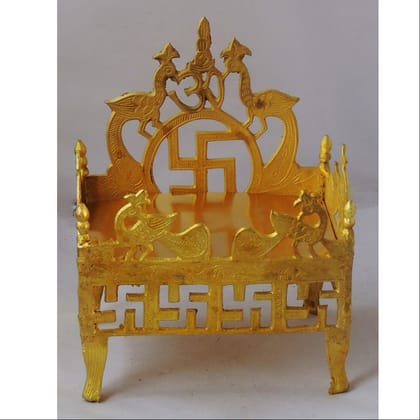 Heavy Quality Brass Singhasan Dhalai for God Idol | Mandir Decor Accessory, Height : 9.5 Inch (ZMAS324 G)