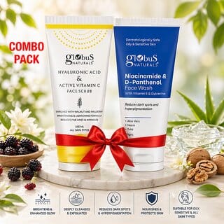 (Combo of 2) Globus Naturals Cucumber Facial Toner (100ml) + Rice Ceramide Radiance Face Wash with Green Tea (75g)