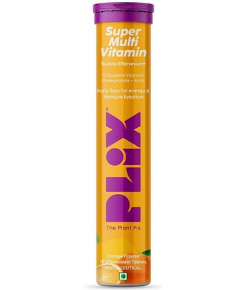 The Plant Fix Plix Multivitamin 15 Effervescent Tablets for Daily Nutrition Orange(15 No)