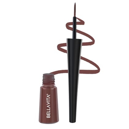 BELLAVITA Intense Drama Waterproof Eyeliner, Brown, Matte Finish, Smudge-Proof, Fast-Drying, Felt Tip Applicator, Enriched with Biotin, 3.5 ml BELLAVITA Intense Drama Waterproof Eyeliner, Brown, Matte Finish, Smudge-Proof, Fast-Drying, Felt Tip Applicato