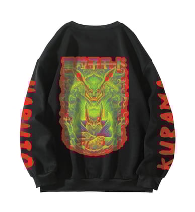 Naruto Designed Oversized Sweatshirt-S / Black