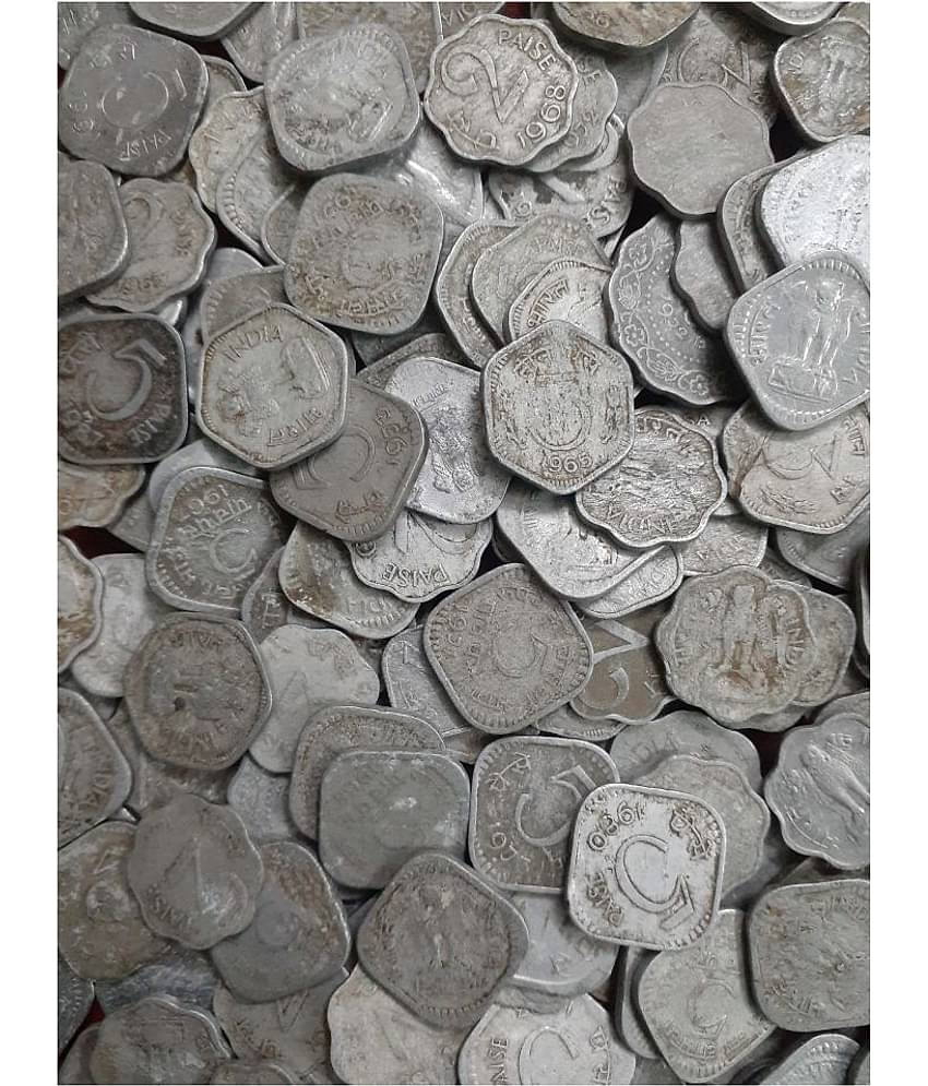 Hop n Shop Republic India 1, 2, 3, 5, 10, 20 Paise Alluminium 50 Coins Lot, See Description for Details