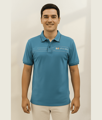 Dollar Men Cotton Regular Fit Printed Polo T Shirt ( Blue )
