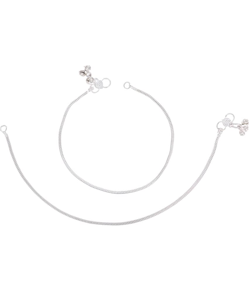 AanyaCentric - Silver Anklets ( Pack of 1 )