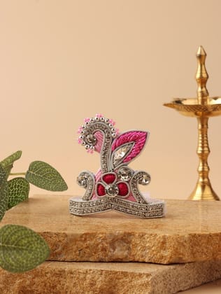Pushp Mala Pink Laddu Gopal Poshak & Shringar Set-With Shringar / 3-4 No.