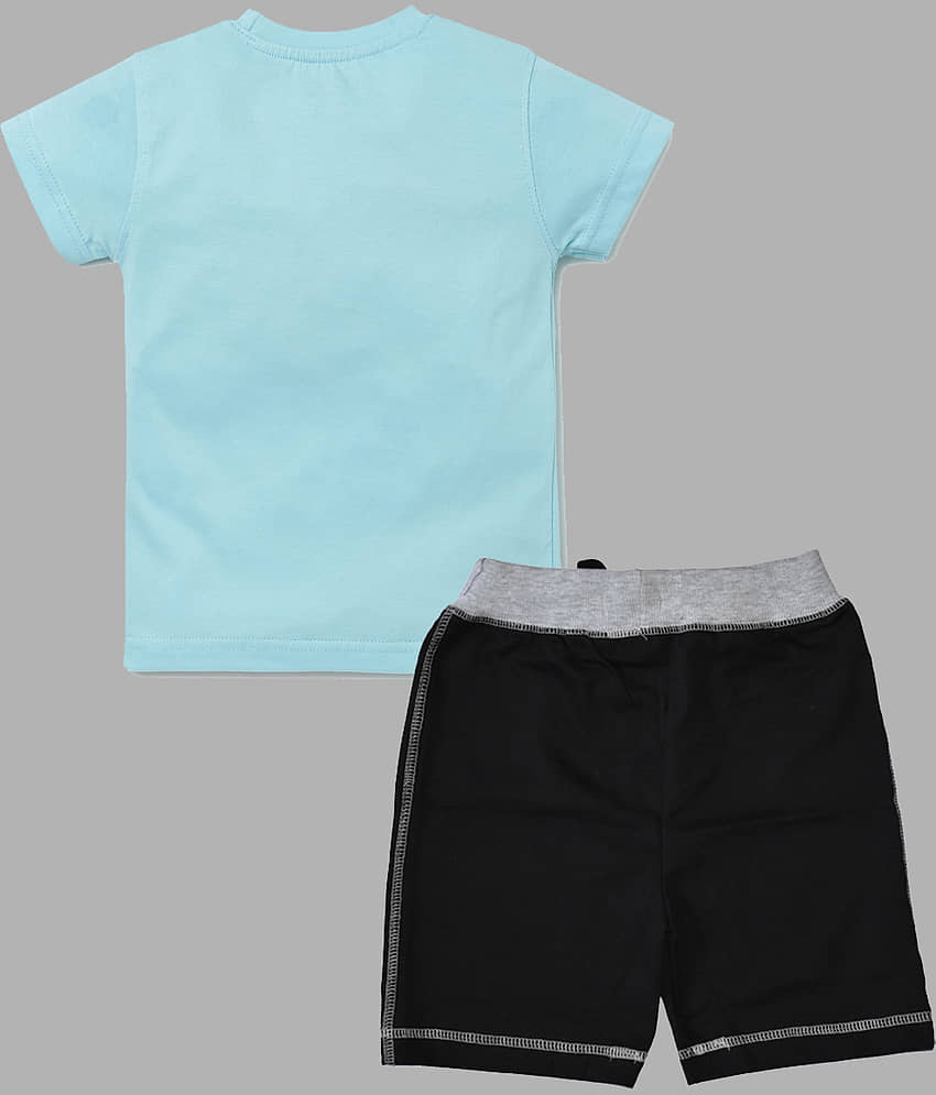 ETCHED DESIGN Pack of 1 Boys Cotton T-Shirt & Shorts Set ( Multicolor )
