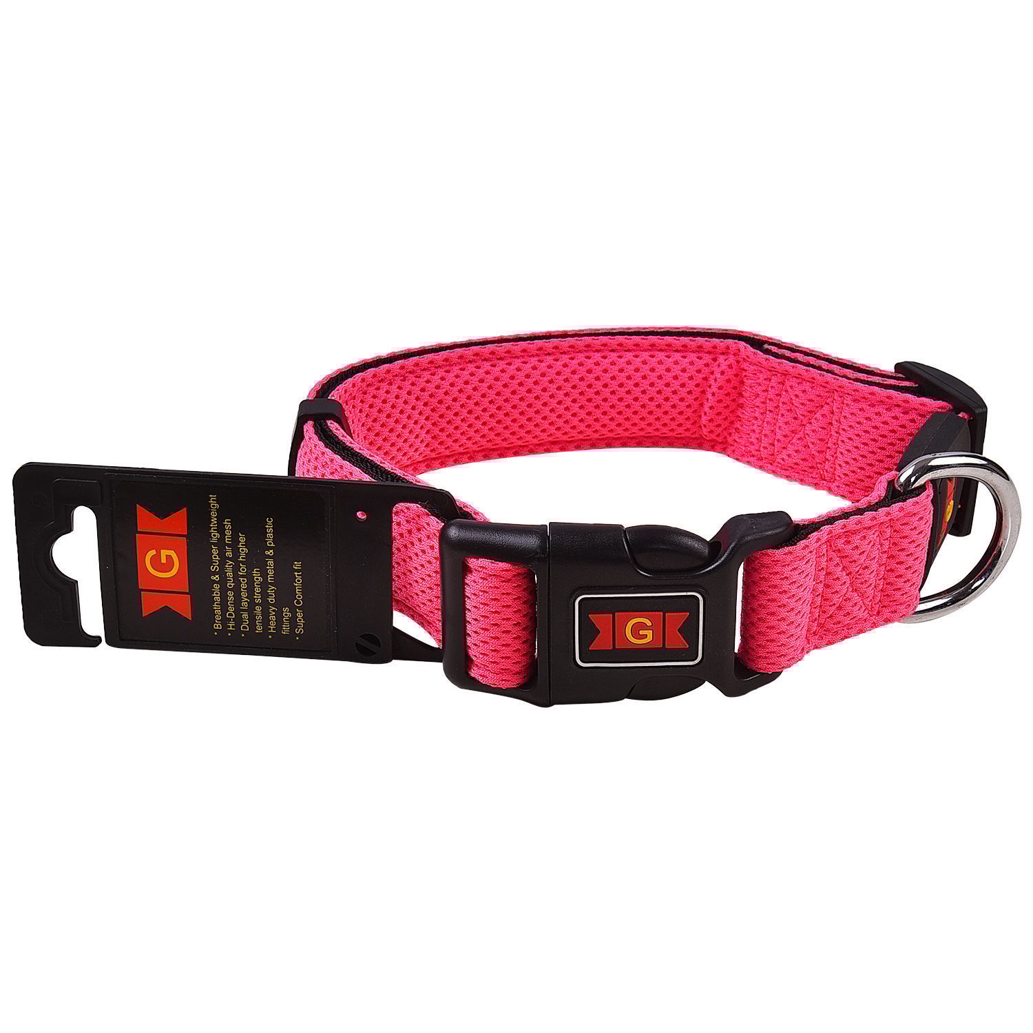 Glenand Mesh Collar Med Pink DCA102